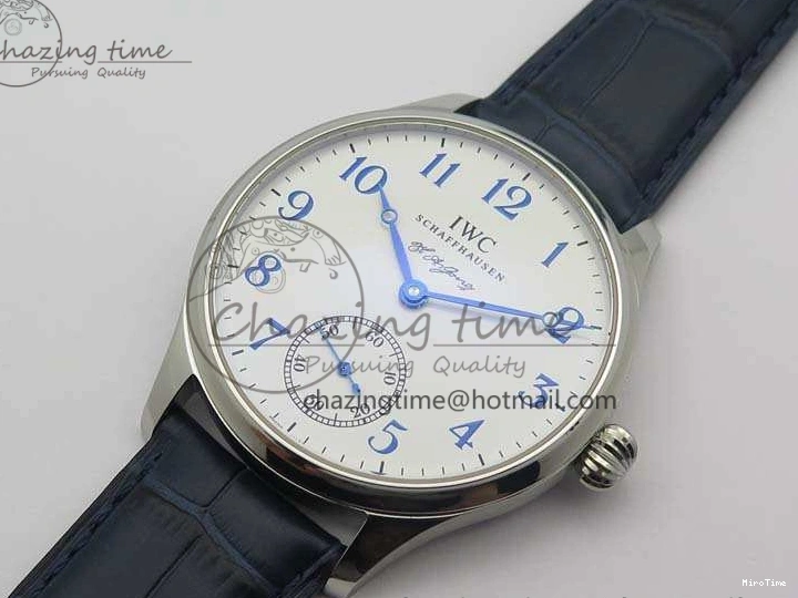 MIROTIME 0101 Portuguese Fa Jones IW544203 SS GSF 1:1 Best Edition White Dial On Leather Strap Trendsetting 7235